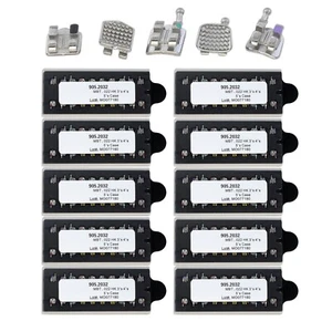 Brackets de soporte de metal para ortodoncia dental ranura MIM MBT 022 345 ganchos 5-5 100 kits - Imagen 1 de 20