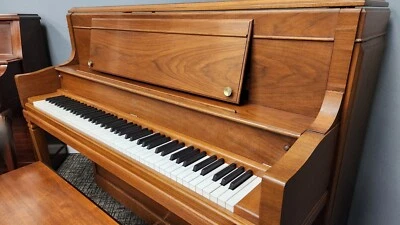 Steinway 45 Upright Piano and Bench Manufactured in 1977 Walnut Finish - Image 1 of 4