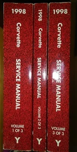 1998 CORVETTE SHOP MANUAL SET / GOOD ORIGINAL 3 VOLUME SERVICE BOOK SET! - Picture 1 of 4
