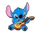 Stitch Character With Guitar 1 Inch Tall Enamel Metal Pin