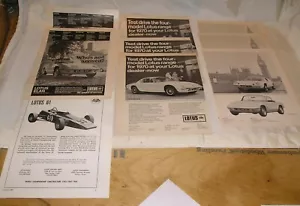 Lot of (9) Lotus Magazine Advertisements - 2 Elan, 2 Elan +, Europa, Lotus 61 - Picture 1 of 5