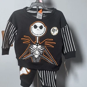 New Nightmare before Christmas Glow in the Dark sweatshirt Pants Jack 18 M NWT - Picture 1 of 13