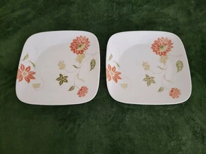 Set of 2 Corelle Vitrelle by Corning MATILDA 10.5" Square Dinner Plates - Picture 1 of 6