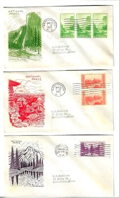 FDC's  #756-65      Imperforate National Parks  set  --  Grimsland - Image 1 of 4