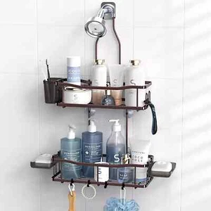 Hanging Shower Caddy Bathroom Organizer: Rustproof Shower Shelf Racks Over Showe - Picture 1 of 3
