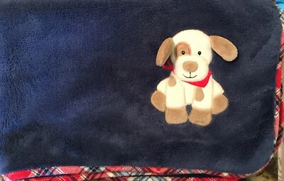 Maison Chic Cachorro Perro Bebé Manta Bebé Azul 28x30 Lovey Cuadros Rojo Foto 1 de 3