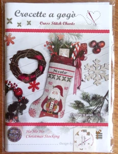 NEW Crocette a Gogo Cross Stitch Pattern Chart "Ho Ho Ho Christmas Stocking" - Picture 1 of 3