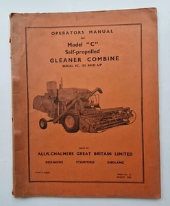 ALLIS CHALMERS MODELO C ESPIGADOR COMBINADOR MANUAL DE OPERADORES - Imagen 1 de 1
