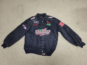 Vintage Interstate Batteries Bobby LaBonte #18 NASCAR Black Coat Jacket Size XL - Picture 1 of 4