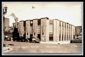 RPPC, PAUL EDWARD HARRICK CORREO DE LEGIÓN AMERICANA, KENOSHA WISCONSIN, banderas, 1949 - Imagen 1 de 2