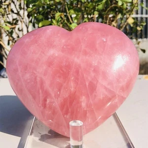 790g natürliche rosa Rosenquarz Kristall herzförmige mineralische Probe Heilung - Bild 1 von 20