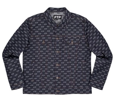 FTP JACQUARD DENIM LOGO TRUCKER JACKET MENS SMALL (NDIGO) $104 FUCKTHEPOPULATION - Image 1 of 4