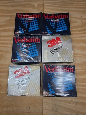 3M 5 1/4" 5.25" High Density DS, Verbatim MD2-D Double Density 6 - Packs - Image 1 of 4