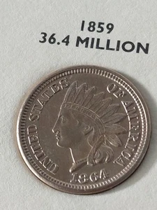 Penny centesimo testa di indiano 1864 UNC NM alta qualità - Foto 1 di 2