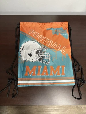 NFL Football  Miami Dolphins Drawstring Bag Backpack NEW - Image 1 of 3