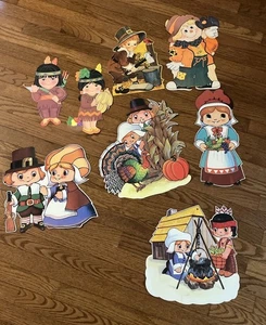 Lote De Colección Decoración Troquelada Acción De Gracias Beistle Embajador Peregrinos Espantapájaros 8 un. - Imagen 1 de 17
