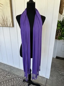 Sciarpa scialle donna Dahlia Jewels sciarpa lunga viola acrilico orecchio di grano lavorato a maglia tinta unita - Foto 1 di 3