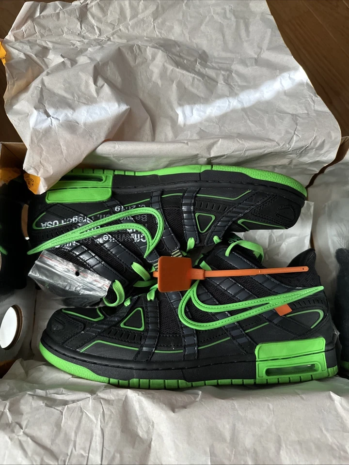 Size 10 - Nike Air Rubber Dunk x Off-White Low Green Strike - Image 1 of 4