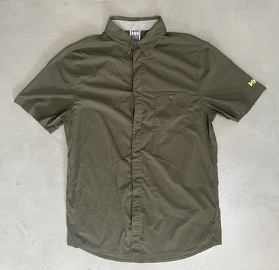 Рубашка на пуговицах Helly Hansen зеленая функциональная эластичная для походов на открытом воздухе L - Изображение 1 из 4