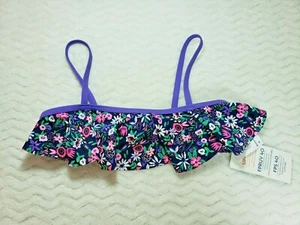 NWT Girls Old Navy SZ M Blue/ Purple Spaghetti Strap Ruffle Collar Swim Top - Picture 1 of 7