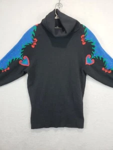 Saks Fifth Avenue Vintage 80s Womens S Turtleneck Christmas Sweater Angora Blend - Picture 1 of 11