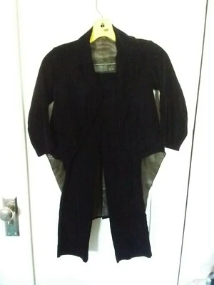  Vintage Children's Blue Velvet Tuxedo Tails Jacket & Pants - Image 1 of 4