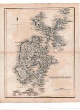 1839; Orkney; Island Map; Scotland; Blackwood/Lizars; coloured parishes