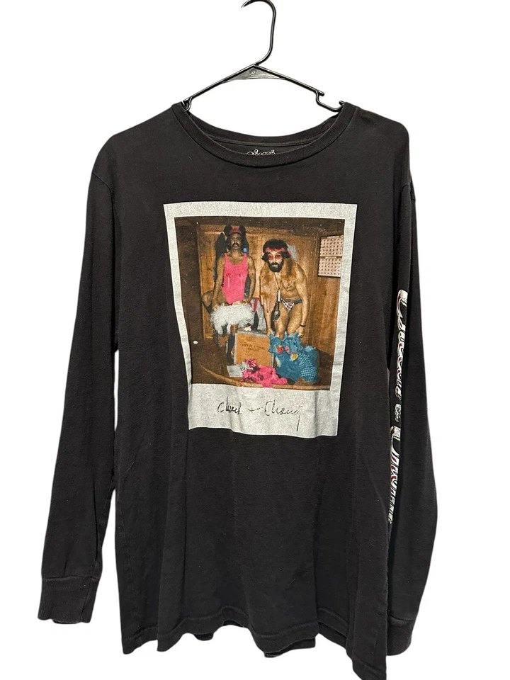 Men’s Long Sleeve Cheech & Chong Polaroid Style T-Shirt Size Large Black EUC - Image 1 of 4