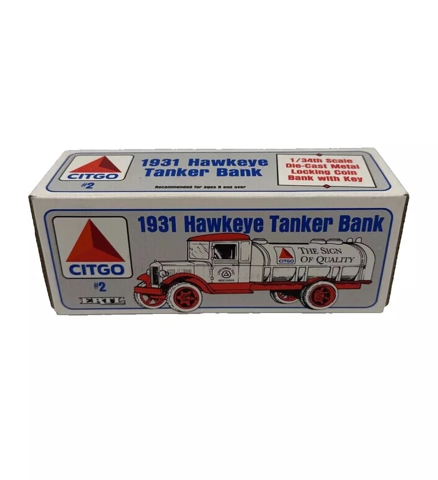 ERTL Diecast Citgo #2 1931 Hawkeye Tanker Bank escala 1/34 NUEVO edición limitada Foto 1 de 4