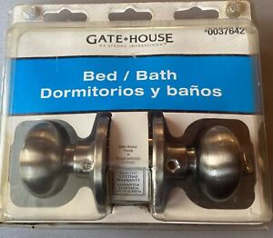 GateHouse Bed / Bath Door Knob Kit - Brushed Stainless Steal
