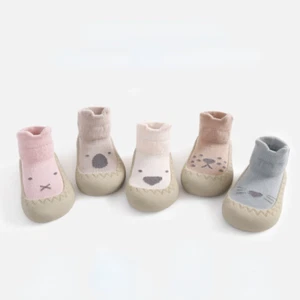 Bebé Niño Pequeño Calcetín Zapatos Infantil Suela de Goma Suave Algodón Aprendizaje Caminar 0-36M - Imagen 1 de 16