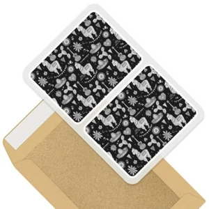 2 x Rectangle Stickers 10cm BW - Mexican Llama Alpaca Print #37825 - Photo 1/9
