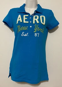 Aeropostale Womens Tshirt Size Small Bright Blue Polo Style  - Bild 1 von 6