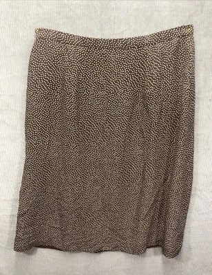 Falda Pendleton Plus Talla 16W Marrón Lunares 100% Seda Iglesia Carrera Negocios Foto 1 de 4