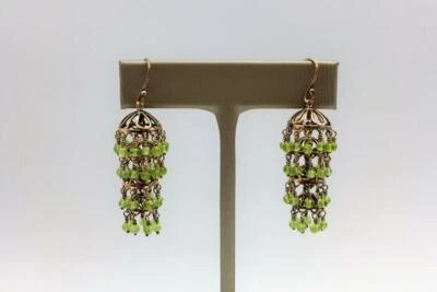 JANE DIAZ 10KT ROSE GOLD PERIDOT CHANDELIER EARRINGS - Image 1 of 4