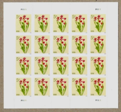 RED TULIP FLOWERS 2024 US SCOTT #5900 NATURE 20 MINT XF 5c STAMP SHEET NIP - Image 1 of 3