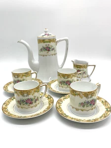 NORITAKE, Kaffee Mocca Service,  Porzellan, Blumendekor, sehr selten, VINTAGE - Bild 1 von 10