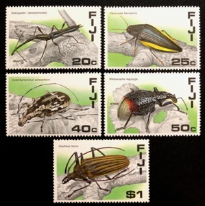 FIJI 1987 BEETLES, INSECTS Sc 574-578 MNH - Picture 1 of 1
