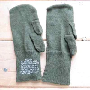 1 Pair Wool Military Trigger Finger Mitten LINERS AMBIDEXTROUS Unissued MEDIUM - Picture 1 of 9