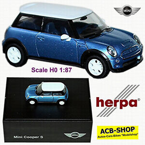New MINI COOPER S Berlina 2003-06 R53 Electricblue Blu Metallizzato 1:87 Herpa