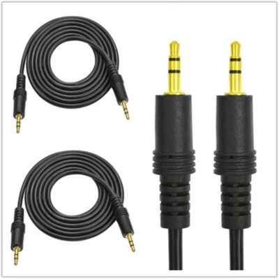 2X 4FT 3.5mm Jack Plug Aux Cable Audio Lead For to Headphone/MP3/iPod/Car GOLD - Image 1 of 4