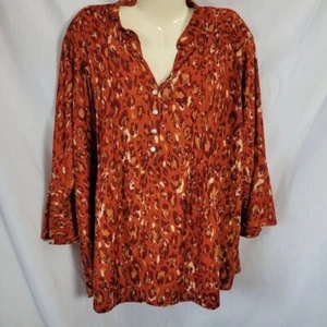 NEW 2X Plus NY Collection pullover blouse flowy bell sleeves GORGEOUS! NWT - Picture 1 of 9