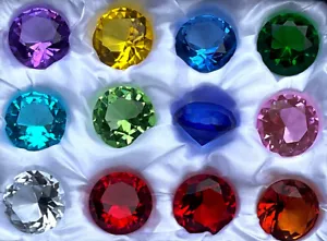 12 Stück Glasdiamant Dekodiamant aus Echtglas 3cm - Picture 1 of 4