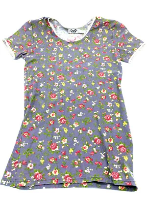 Dolce & Gabbana D&G Junior Girl Lace Floral Blouse Top Rose Pink Grey Size 12  - Image 1 of 4
