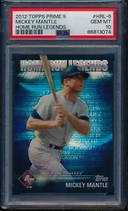 2012 TOPPS PRIME 9 MICKEY MANTLE HOME RUN LEGENDS #HRL6 PSA 10 GEM MINT GOAT - Picture 1 of 1
