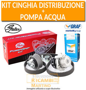 Kit Cinghia Distribuzione Gates + Pompa Acqua Graf Opel Kadett E Furgonato 1.6 D