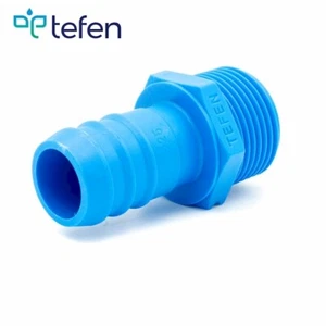 Tefen Hose Tube Fitting Connector BSPT Straight Male Plastic Nylon Blue Pks 5/10 - Picture 1 of 7