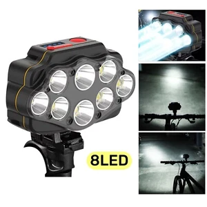 Faro delantero 8LED súper brillante para bicicleta impermeable USB recargable - Imagen 1 de 18