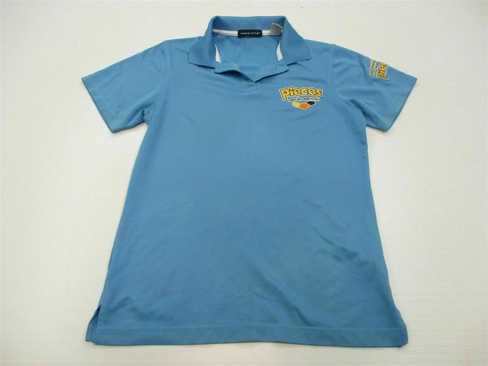 Camiseta polo de golf PAGE & TUTTLE para mujer talla S con logotipo de caramelo azul Foto 1 de 4