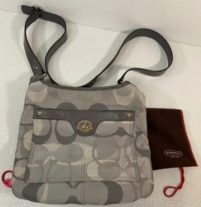 Genuine Coach Nylon Purse Handbag Gray - Picture 1 of 4
